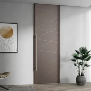 Porta interna in vetro scorrevole esterno muro