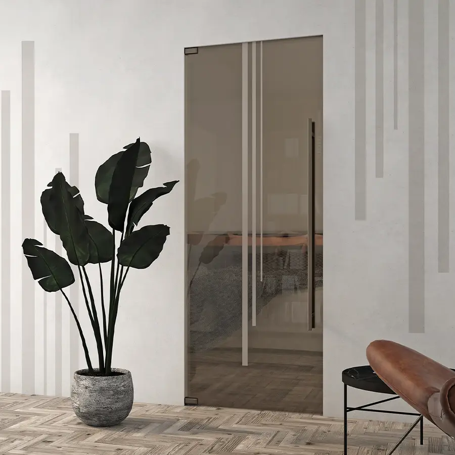 porta interna in vetro a battente milano MDB Portas