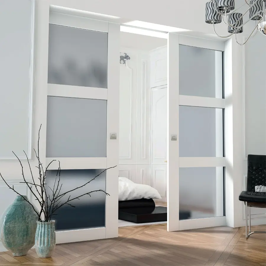 porta interna scorrevole legno vetro RL05 mdb portas milano