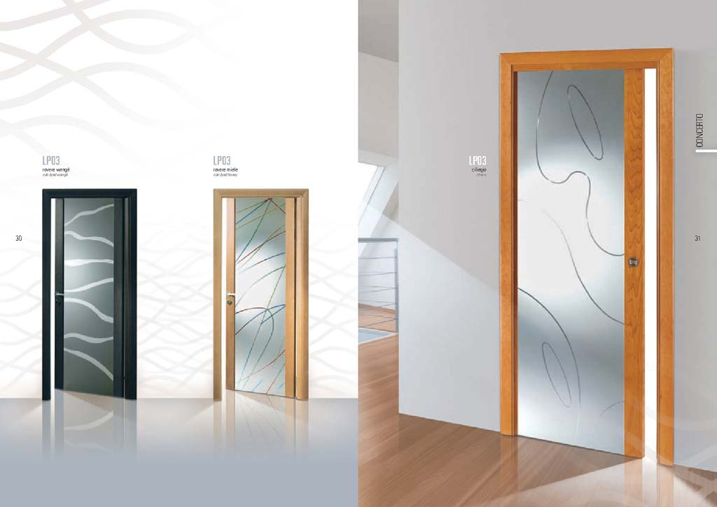 Porta scorrevole in ciliegio con vetro decorato curve mdbportas ... Pareti scorrevoli in vetro