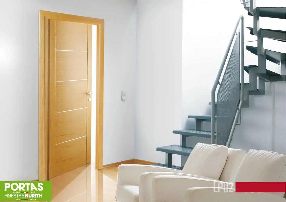 Porte interne in Legno LP02 con inserti alluminio